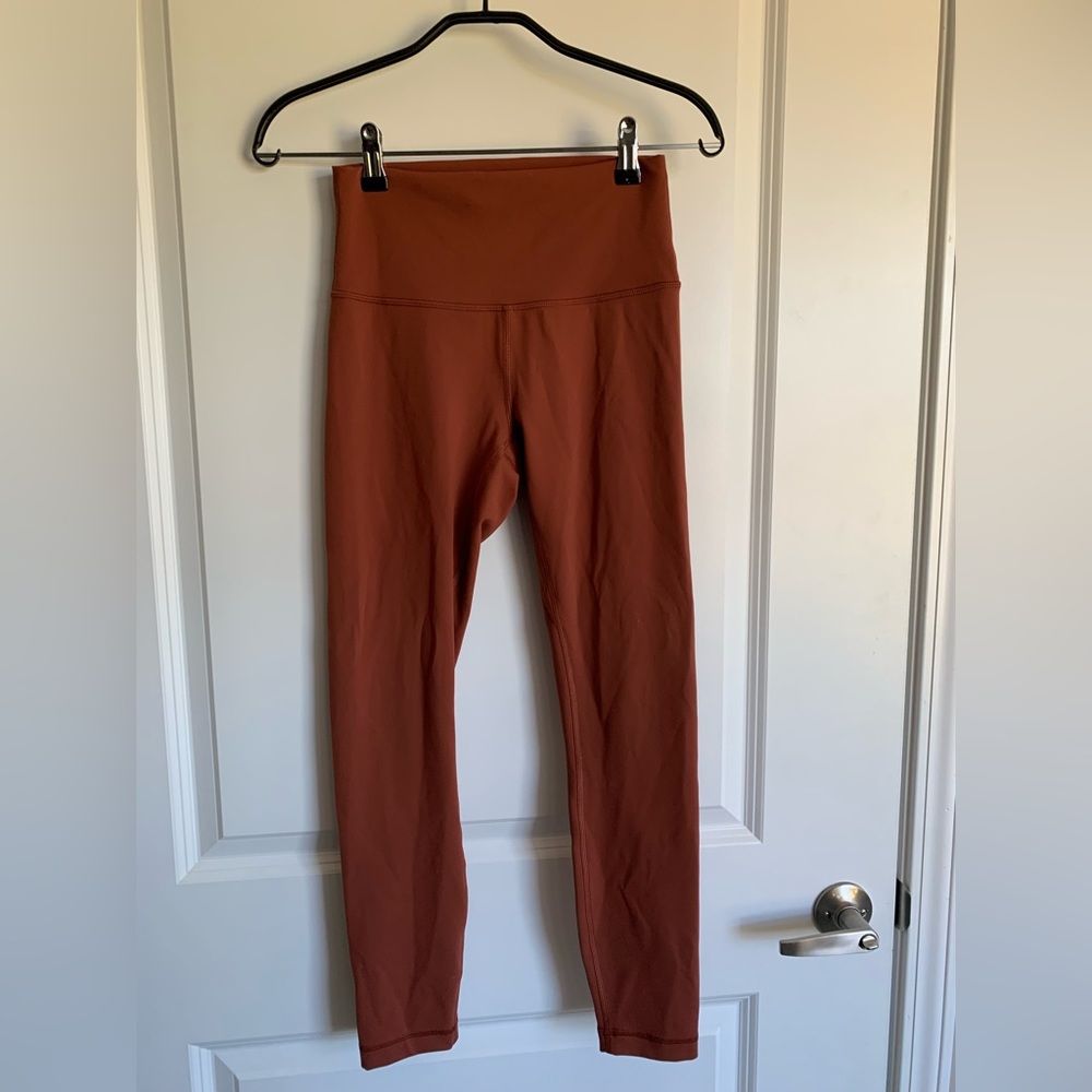 Lululemon Wunder Train High-Rise Tight 25" in Dark Terracotta
